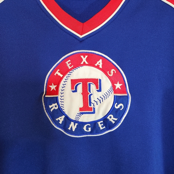 Texas Rangers True Fan XL Blue and Red Men's Jersey With Embroidered Front - Picture 6 of 9